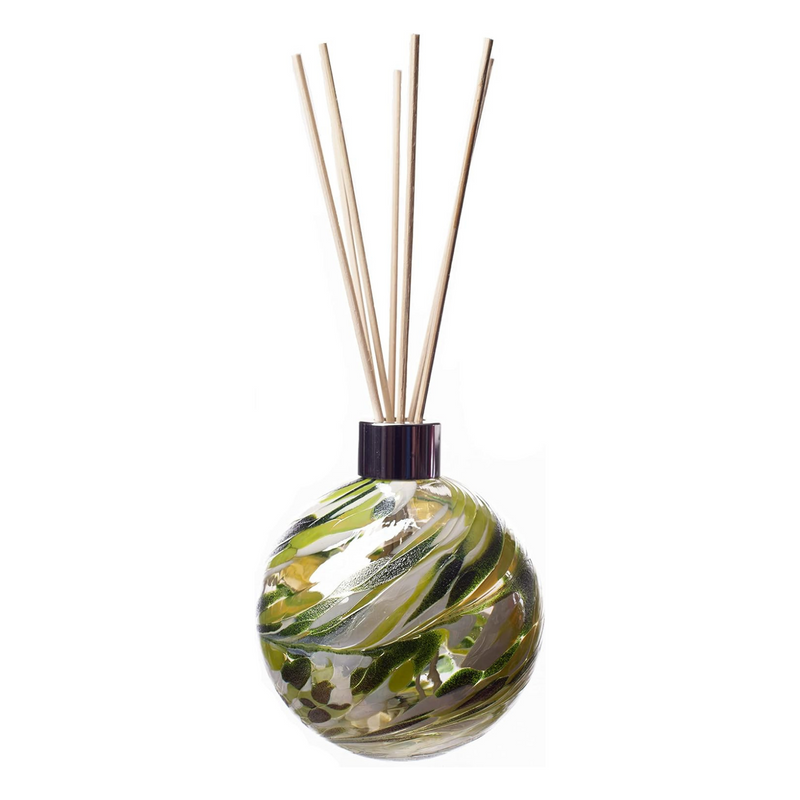 Glass Sphere Reed Diffuser in Green & White