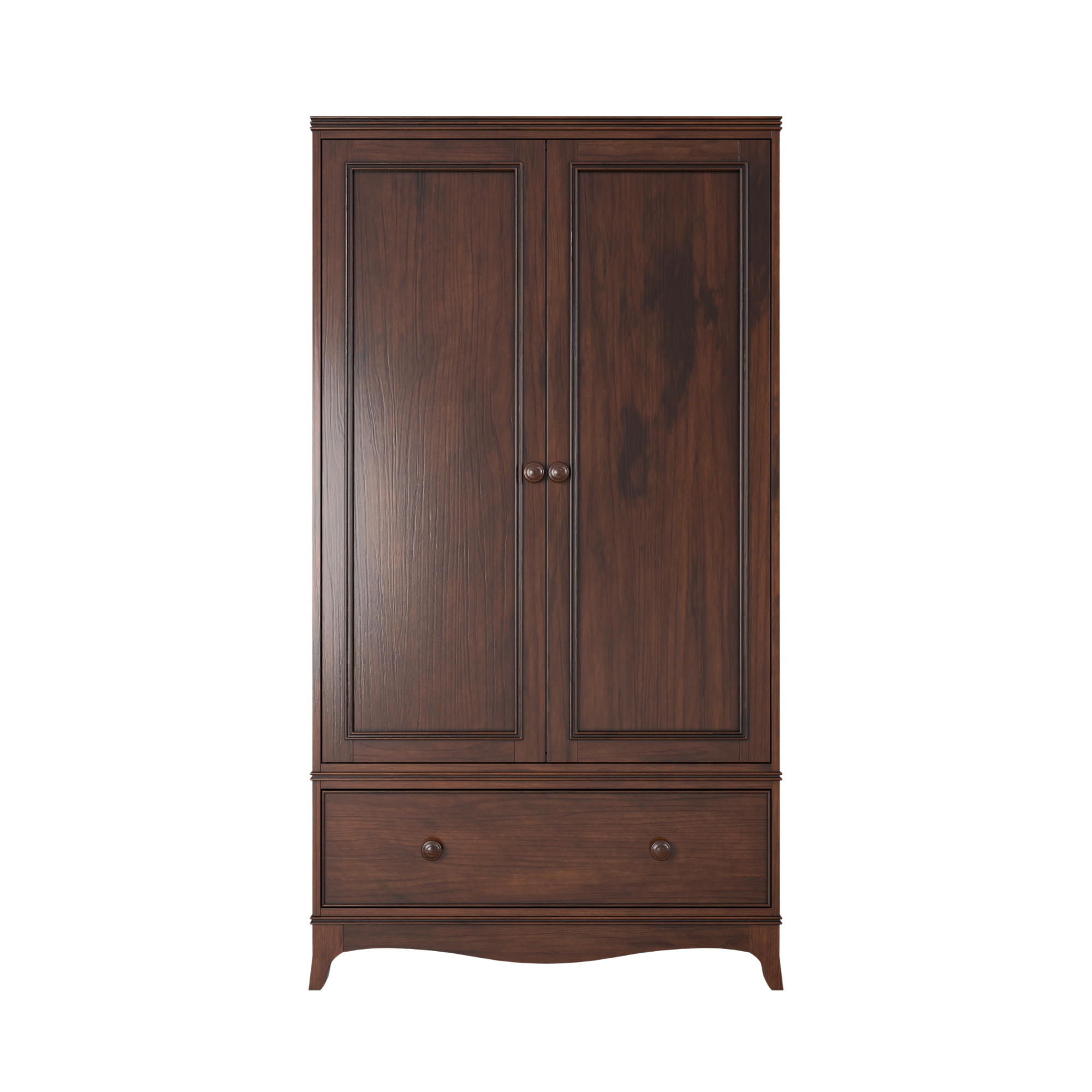 Broughton Dark Wood 2 Door 1 Drawer Wardrobe