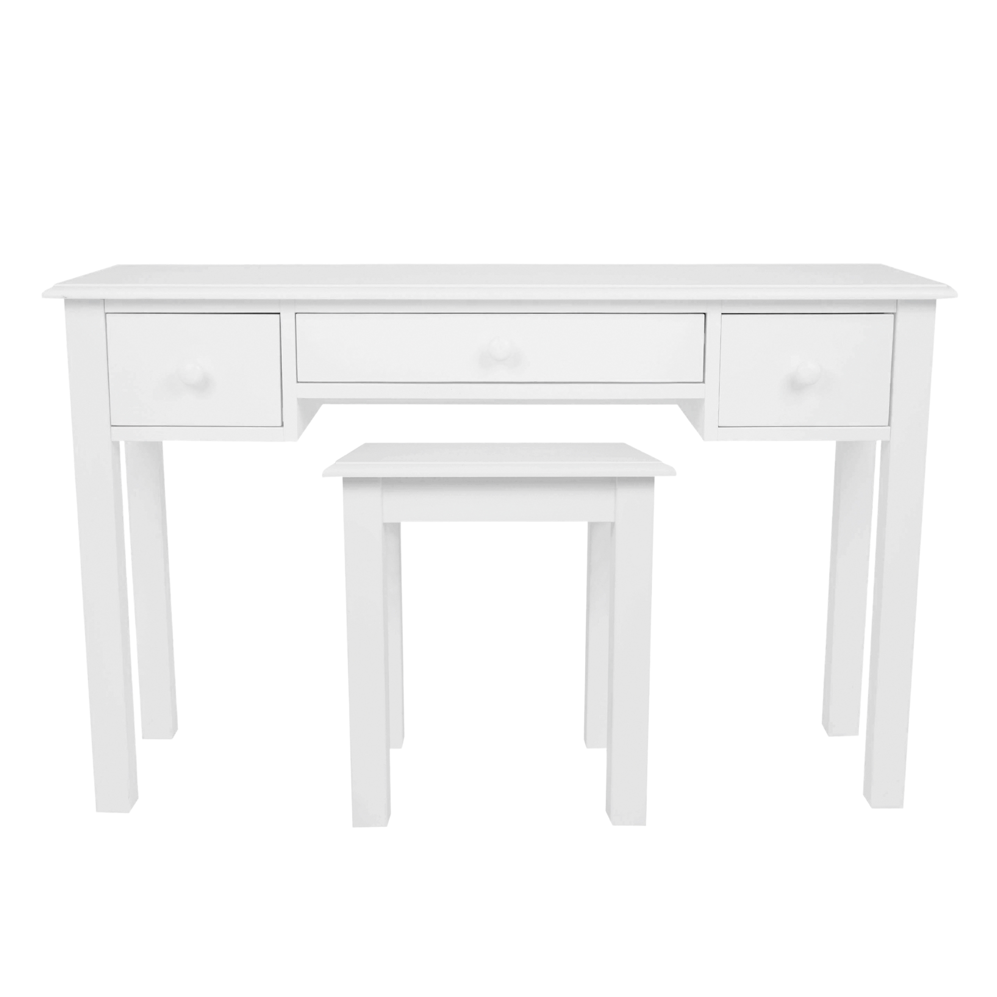 Ashwell Cotton White 3 Drawer Dressing Table & Stool Set