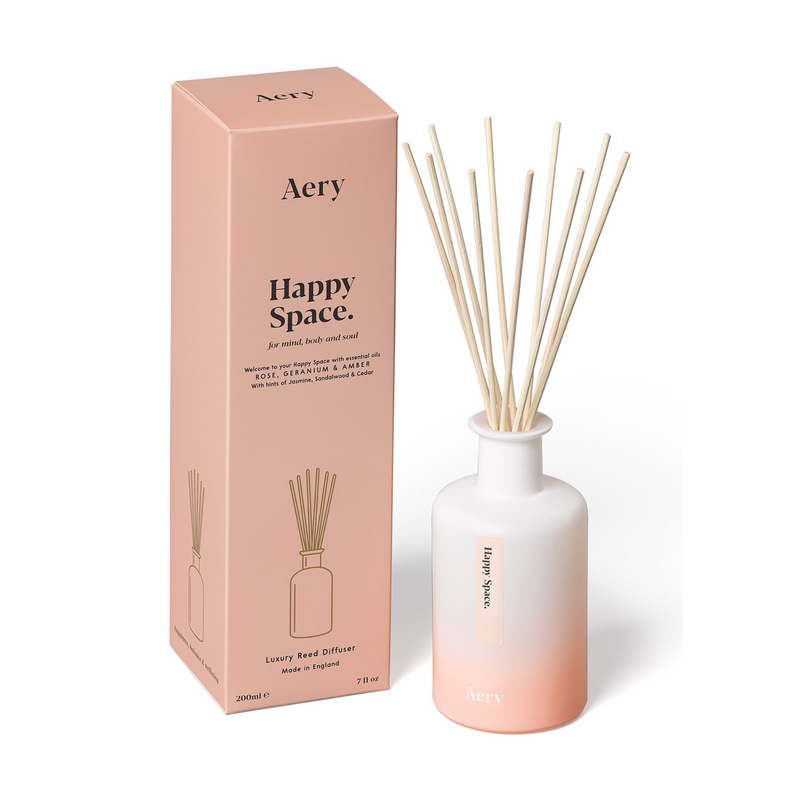 Happy Space Reed Diffuser - Rose, Geranium & Amber