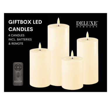 Gift Box of 4 LED Candles with Remote