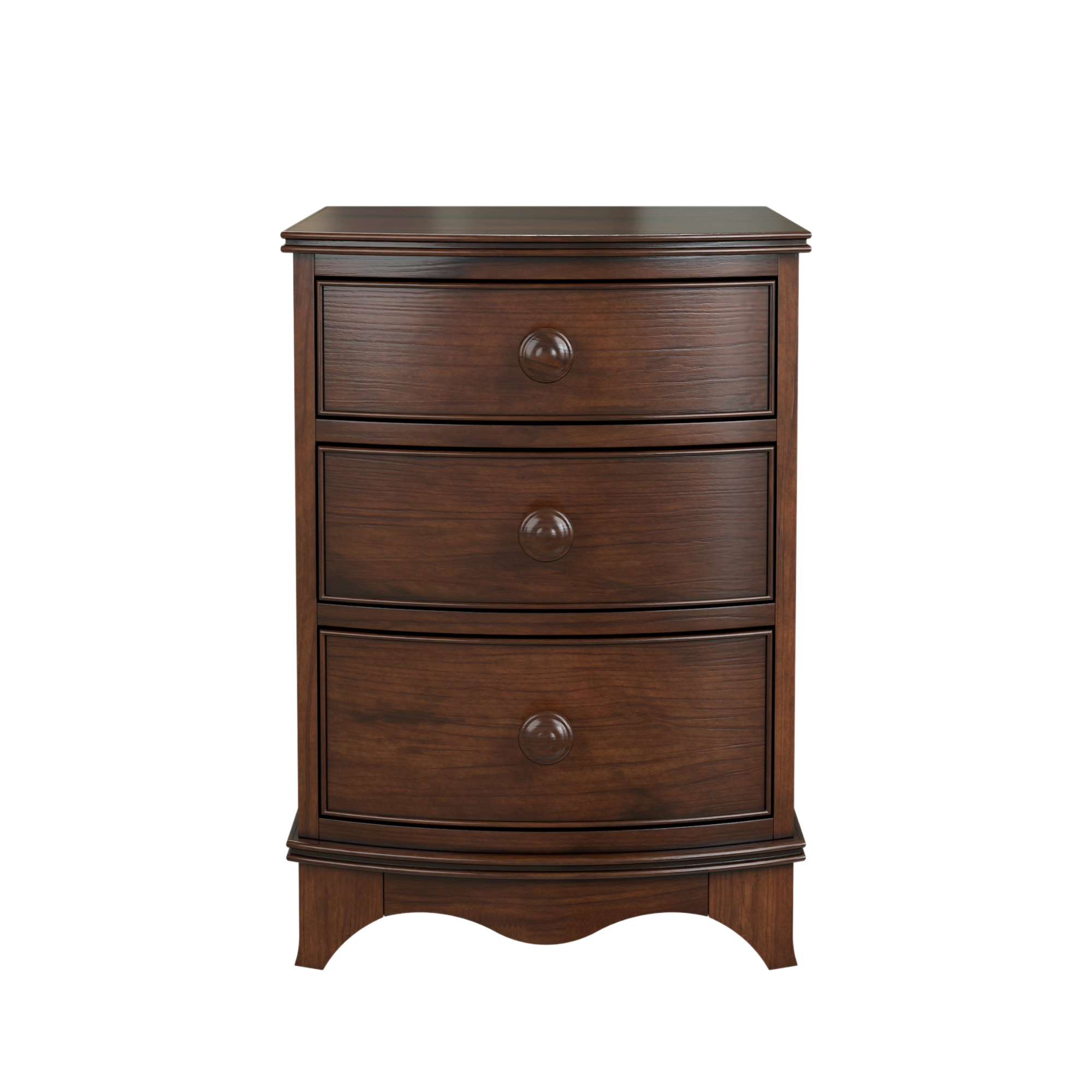 Broughton Dark Wood 3 Drawer Bedside Chest