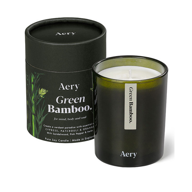 Green Bamboo Candle - Cypress, Patchouli & Orange