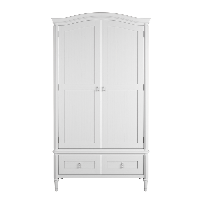 Bramford White Washed Oak 2 Door 2 Drawer Wardrobe