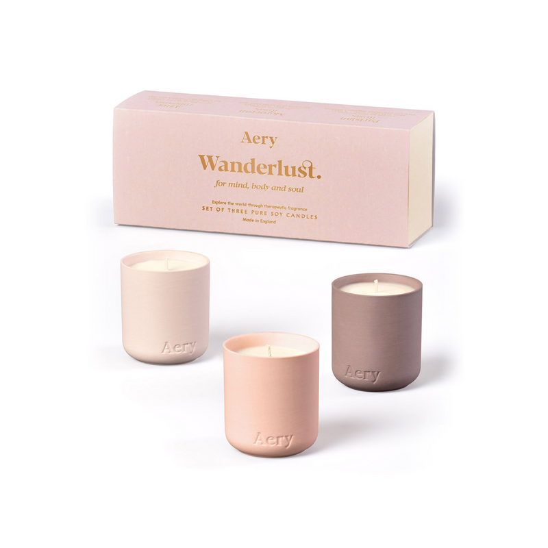 Wanderlust Votive Candle Gift Set - Aztec Tuberose, Moroccan Rose & Parisian Rose