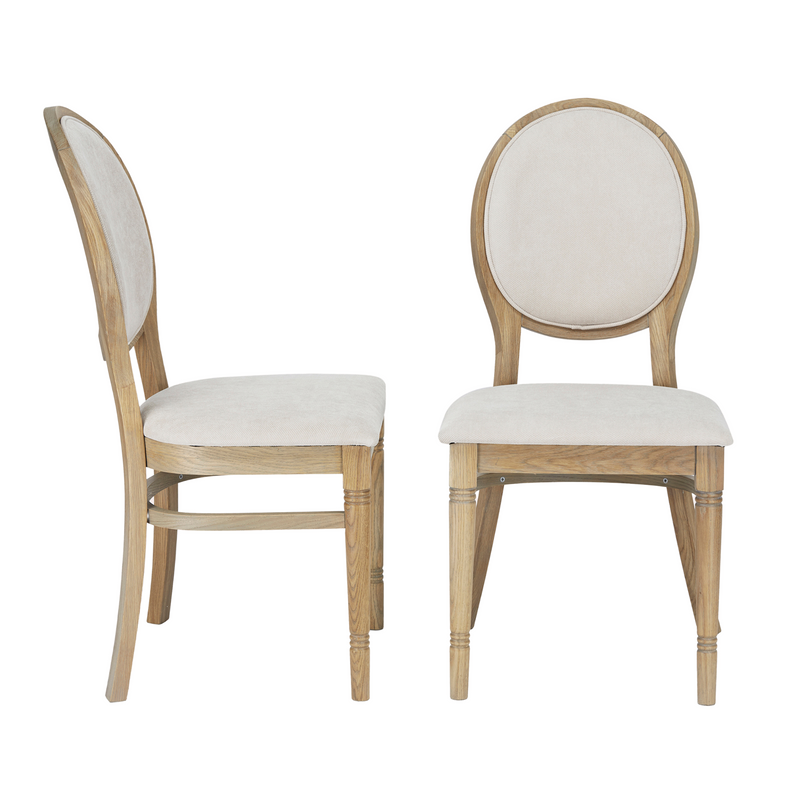 Wellington Oak Pair of Upholstered Dining Chairs