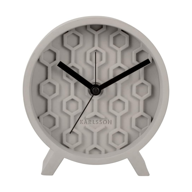 Honeycomb Grey Alarm Clock