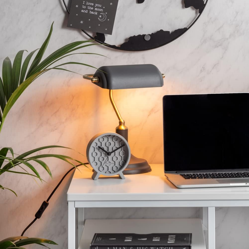 Honeycomb Grey Alarm Clock