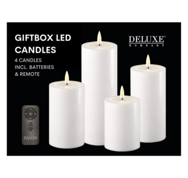 Gift Box of 4 LED Candles with Remote