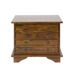 Garrat Dark Chestnut 6 Drawer Side Table