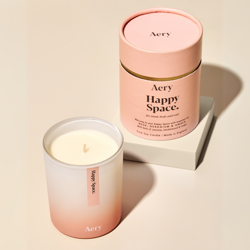 Happy Space Candle - Rose, Geranium & Amber