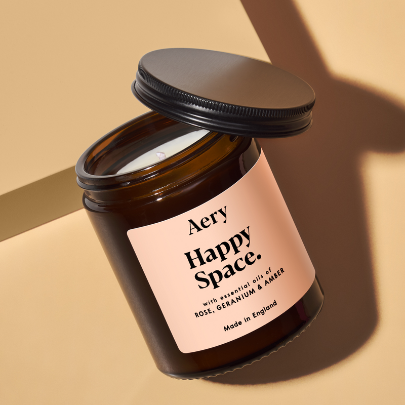 Happy Space Jar Candle - Rose, Geranium & Amber