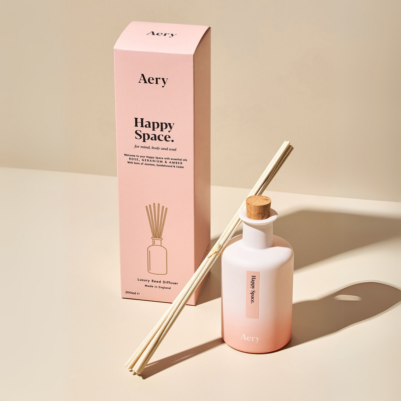 Happy Space Reed Diffuser - Rose, Geranium & Amber