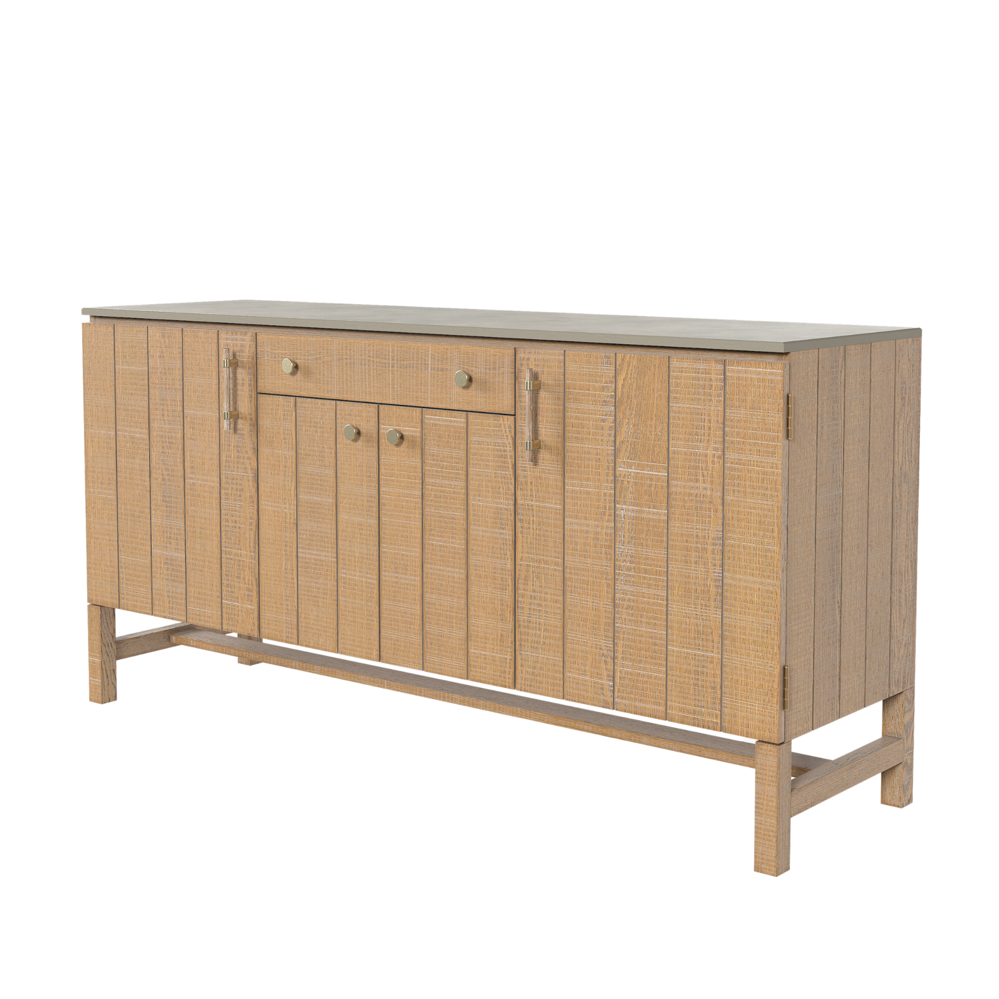 Braystone Washed Oak 4 Door 1 Drawer Sideboard