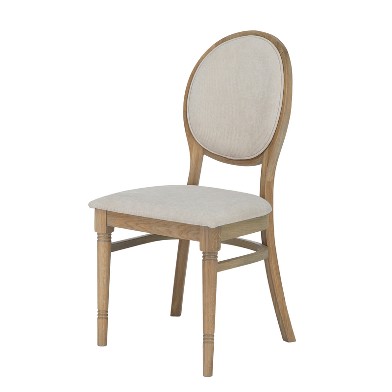 Wellington Oak Pair of Upholstered Dining Chairs