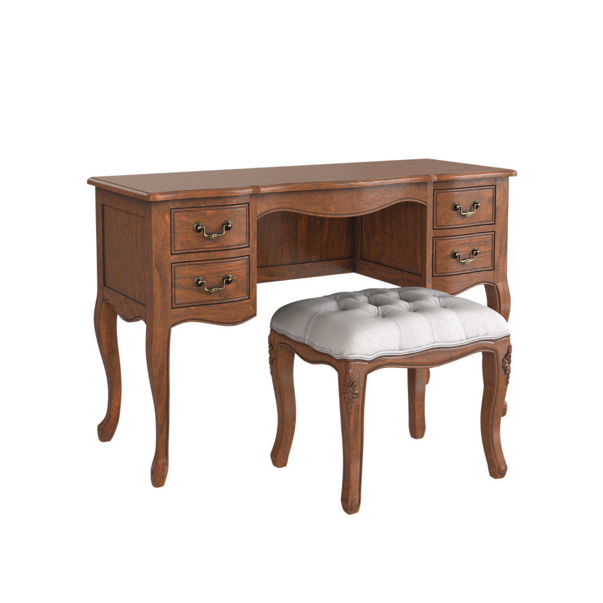 Montpellier Walnut Dressing Table & Stool Set