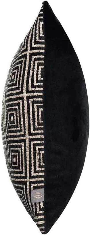 Mosaic Geometric Black Woven Cushion - 43 x 43 cm