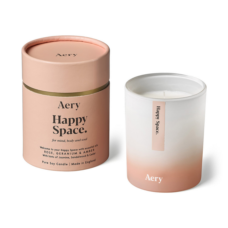 Happy Space Candle - Rose, Geranium & Amber