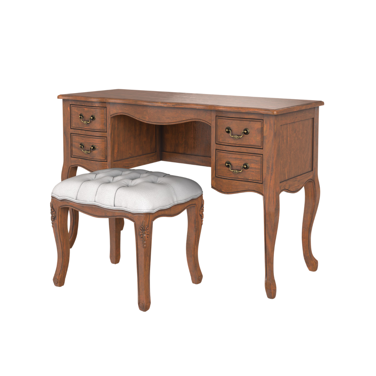 Montpellier Walnut Dressing Table & Stool Set