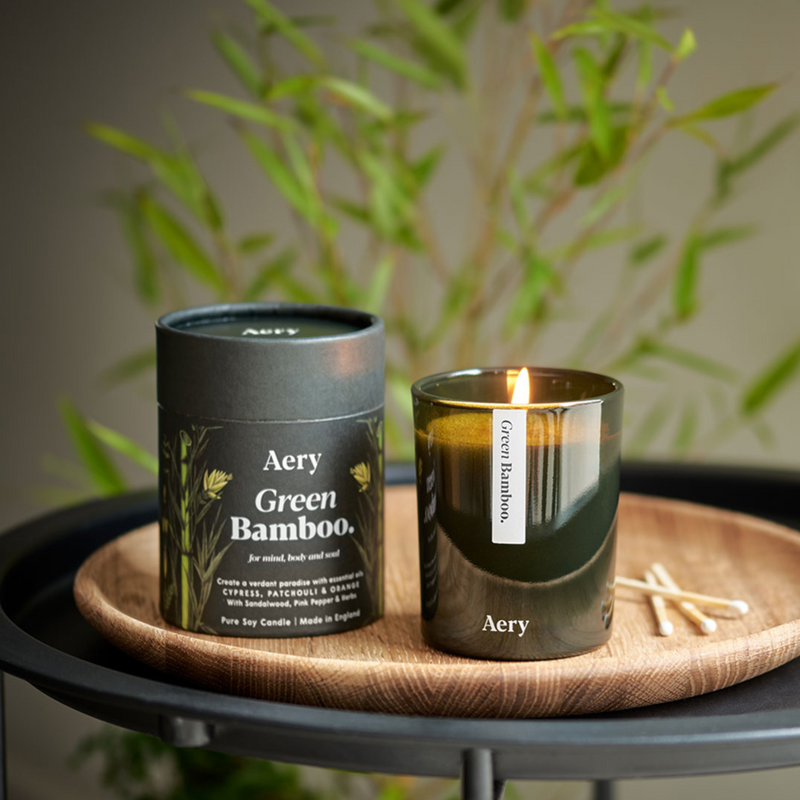 Green Bamboo Candle - Cypress, Patchouli & Orange