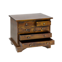 Garrat Dark Chestnut 6 Drawer Side Table