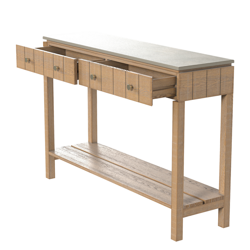 Braystone Washed Oak 2 Drawer Console Table