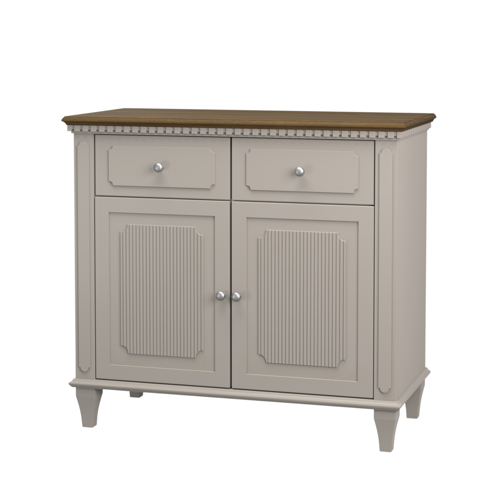 Hanover Pale French Grey 2 Door 2 Drawer Narrow Sideboard