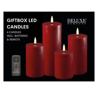 Gift Box of 4 LED Candles with Remote