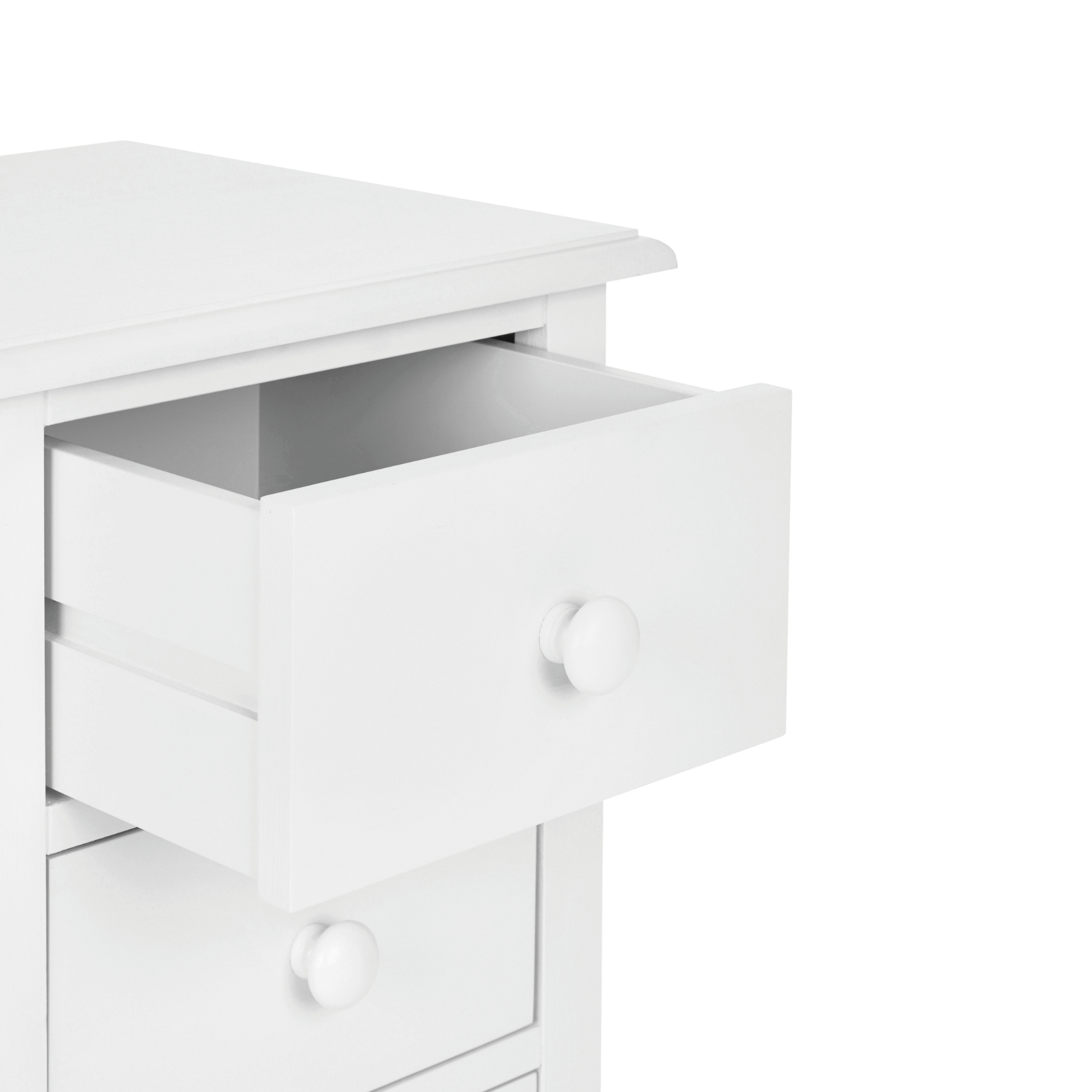 Ashwell Cotton White 3 Drawer Bedside Chest