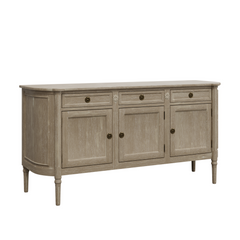 Alouette Washed Dove Grey 3 Door 3 Drawer Sideboard