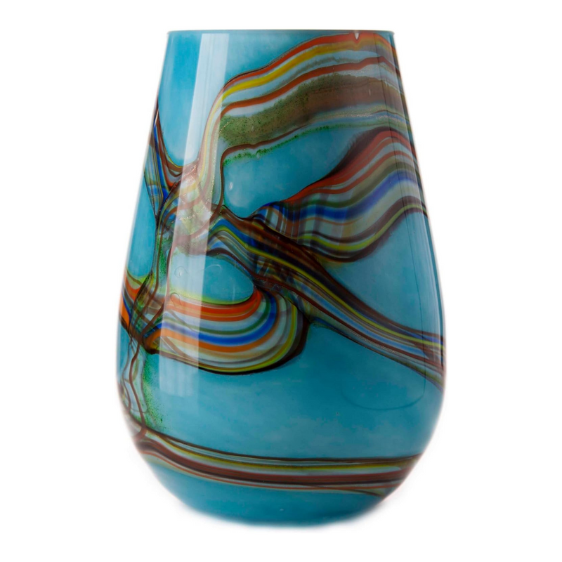 Glass Ocean Wave Conical Dome Vase