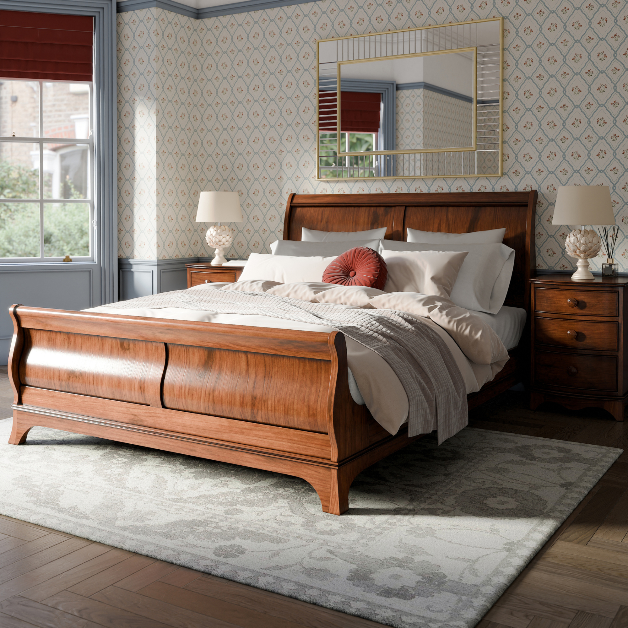 Broughton Dark Wood Bed Frame