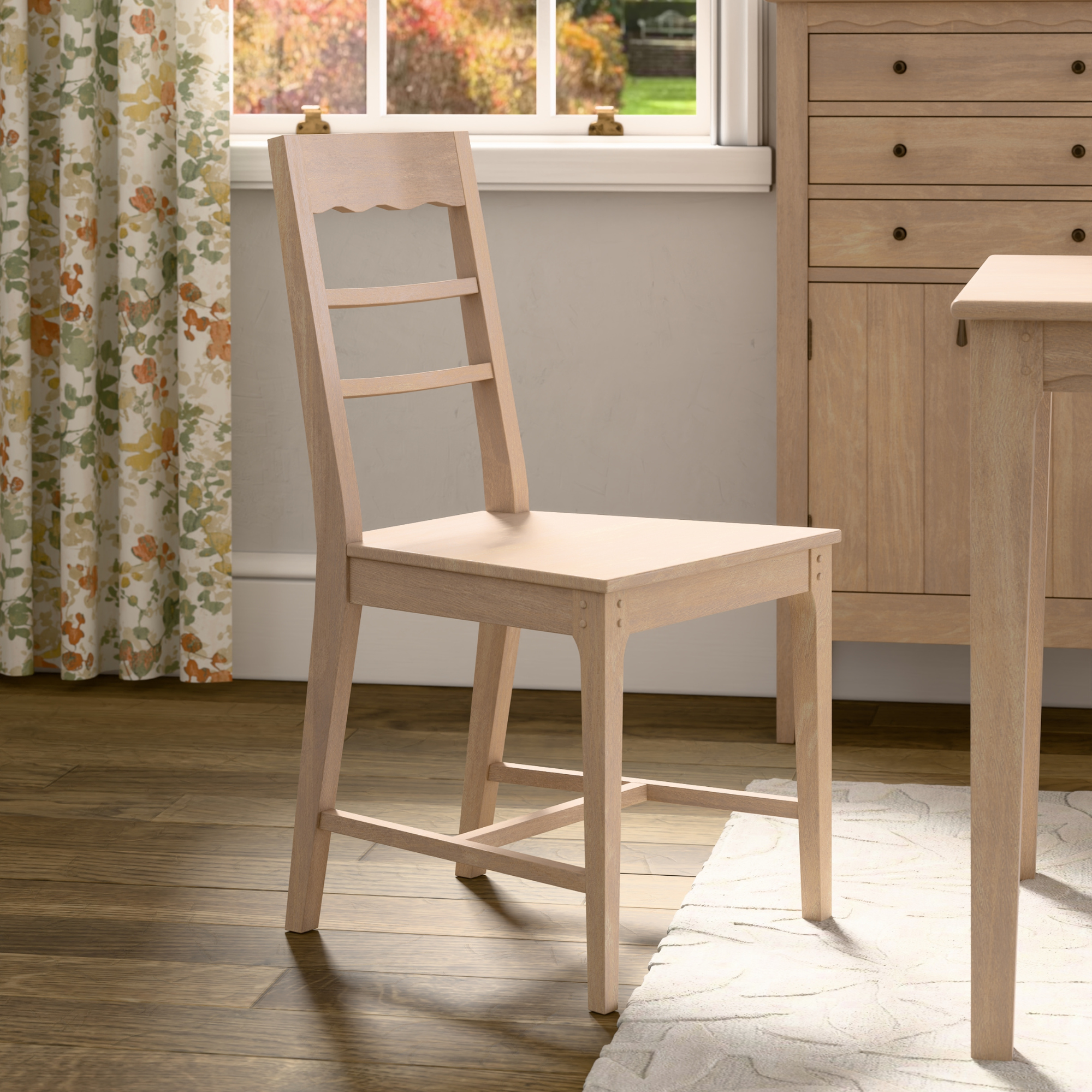 Calford Washed Oak Pair of Dining Chairs