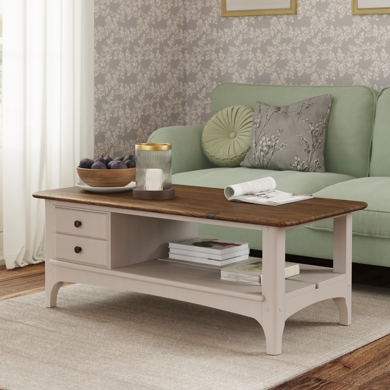 Hapton Soft Truffle 2 Drawer Coffee Table