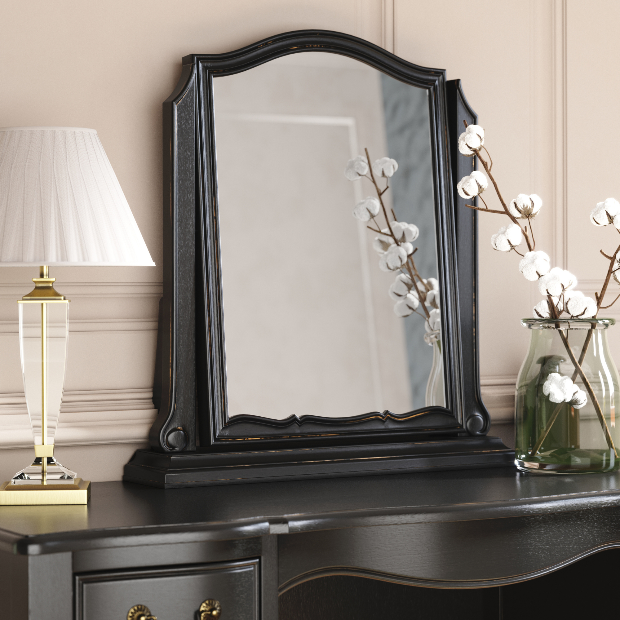 Montpellier Black Dressing Table Mirror