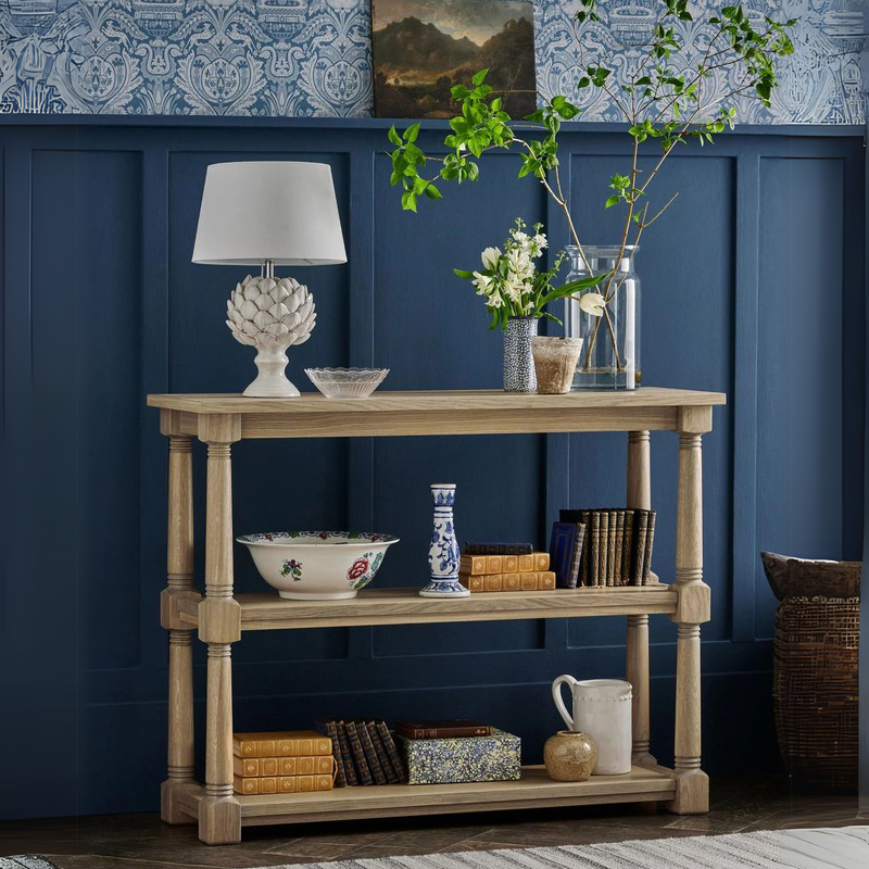 Wellington Oak Low Open Bookcase