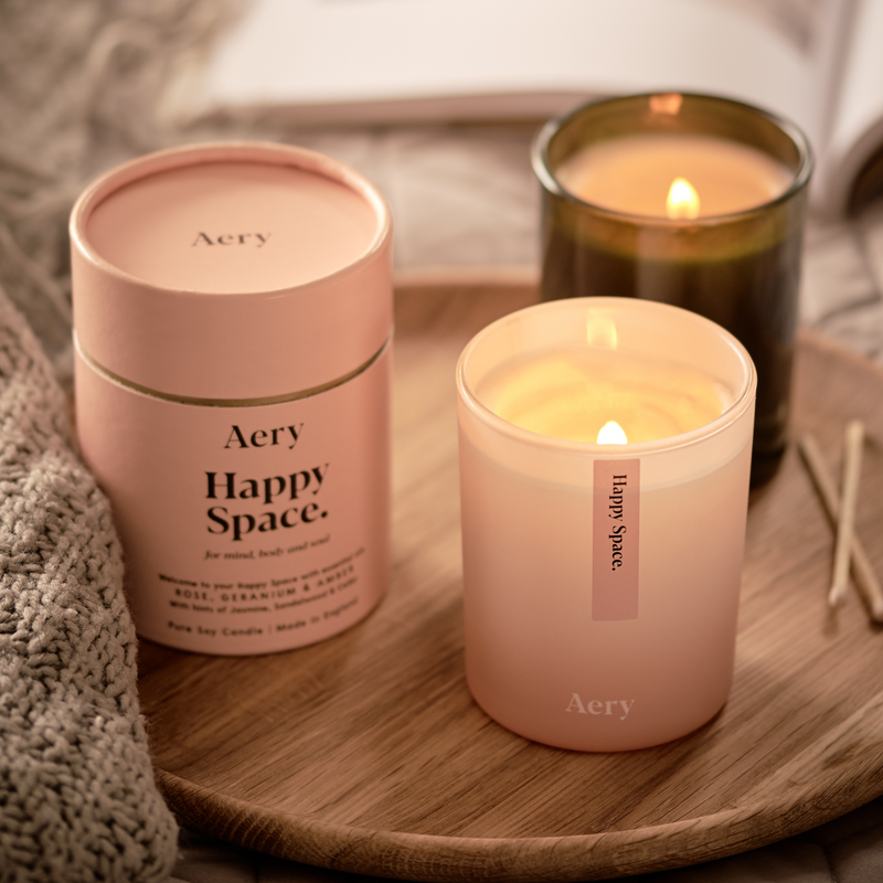 Happy Space Candle - Rose, Geranium & Amber