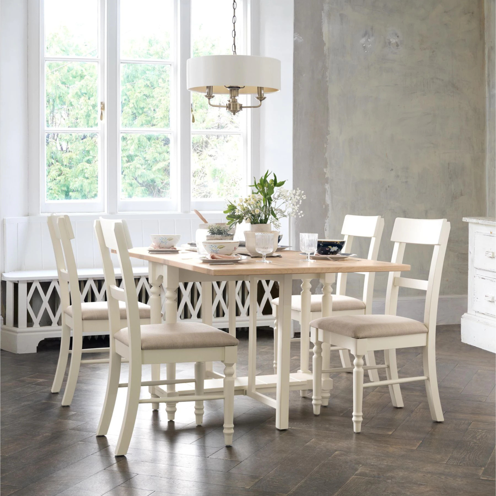 Dorset White Drop Leaf Dining Table