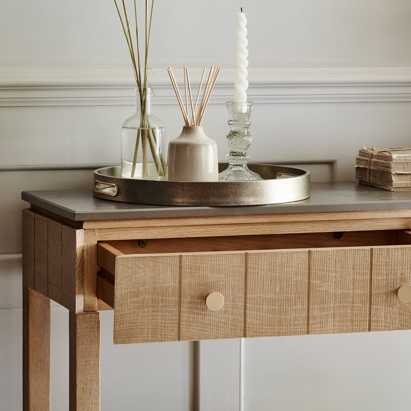 Braystone Washed Oak 2 Drawer Console Table