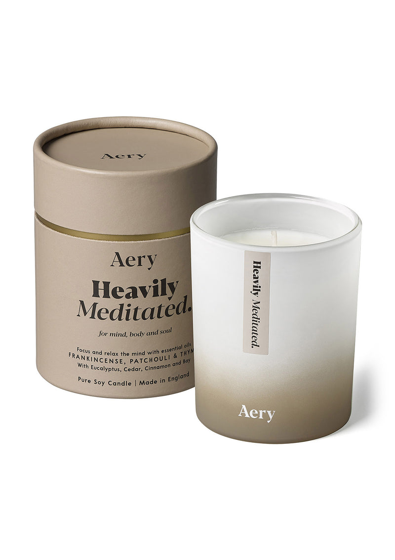 Heavily Meditated Aromatherapy Candle - Frankincense, Patchouli and Thyme