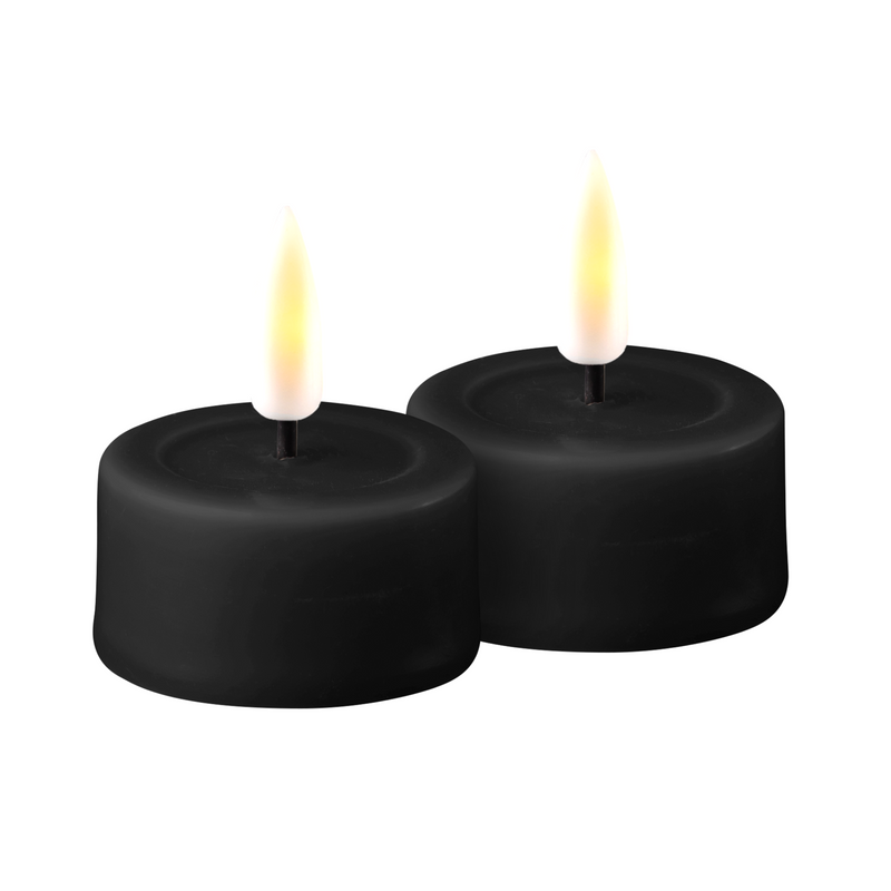 Flameless LED Black Set of 2 Tealights