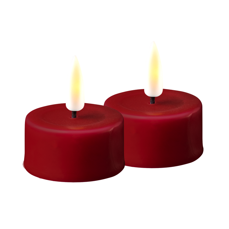 Flameless LED Bordeaux Set of 2 Tealights