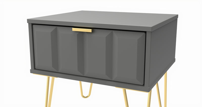 Cube One Drawer Bedside Cabinet with Optional Integrated Wireless Charging