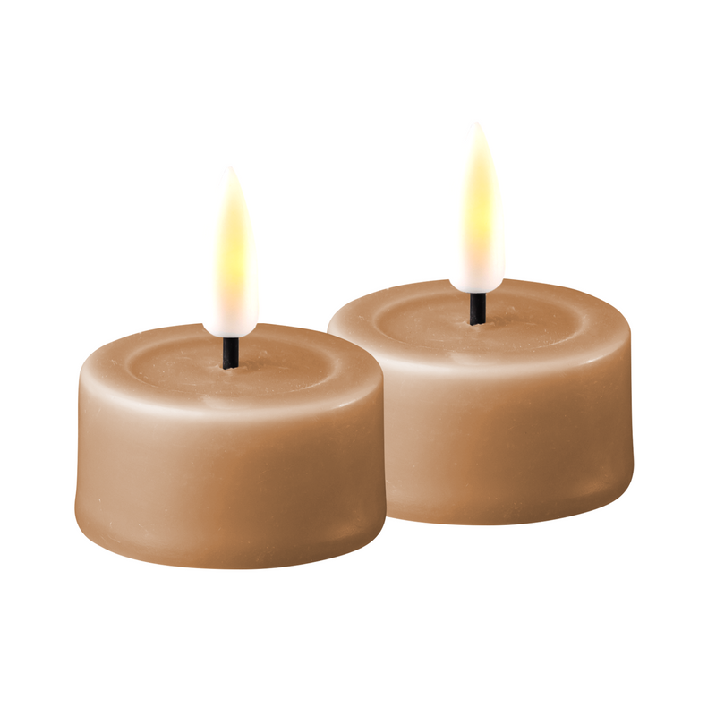 Flameless LED Caramel Set of 2 Tealights