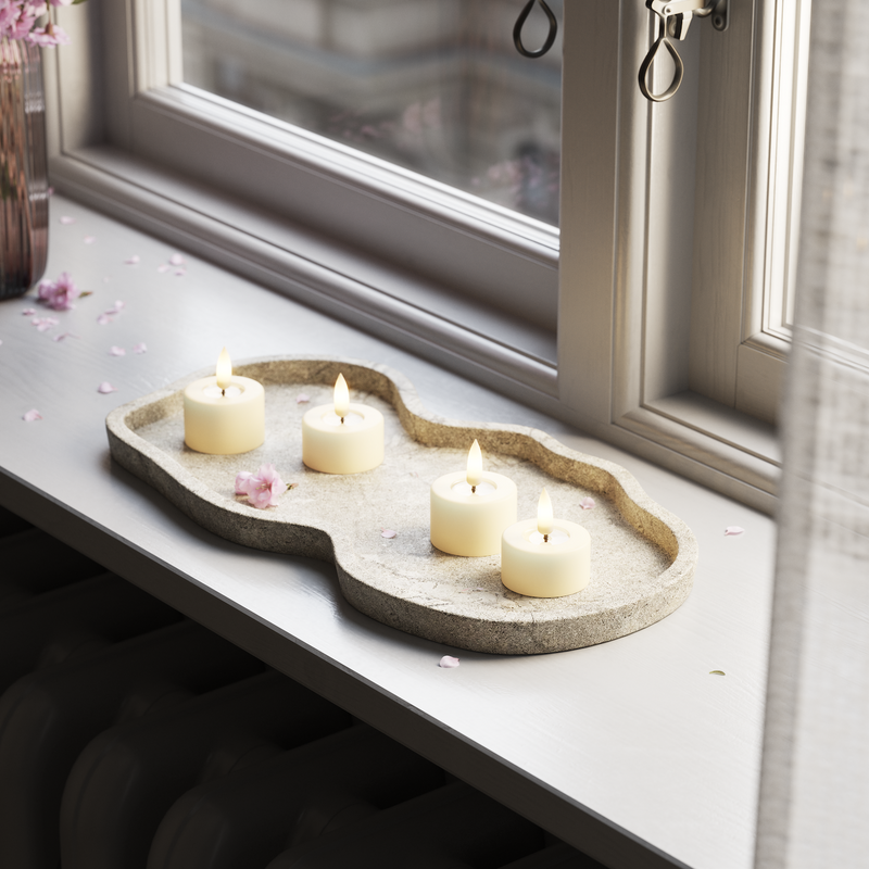 Flameless LED Cream Set of 2 Tealights