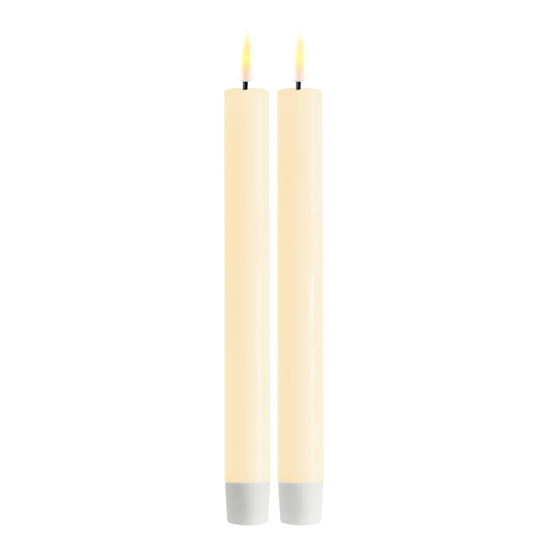 Flameless LED Cream Set of 2 Dinner Candles