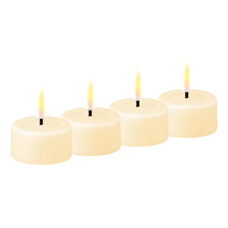 Flameless LED Cream Set of 4 Tealights