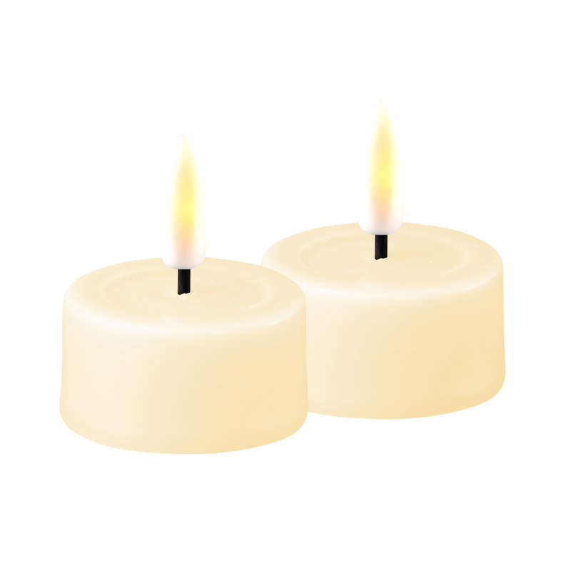 Flameless LED Cream Set of 2 Tealights