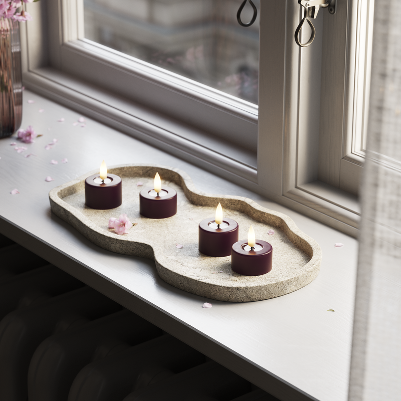 Flameless LED Dark Purple Set of 2 Tealights