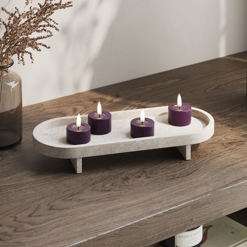 Flameless LED Dark Purple Set of 2 Tealights